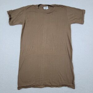 Lally Military Brown Short Sleeve Shirt Mens Medium M 38-40 Single Stitch USA